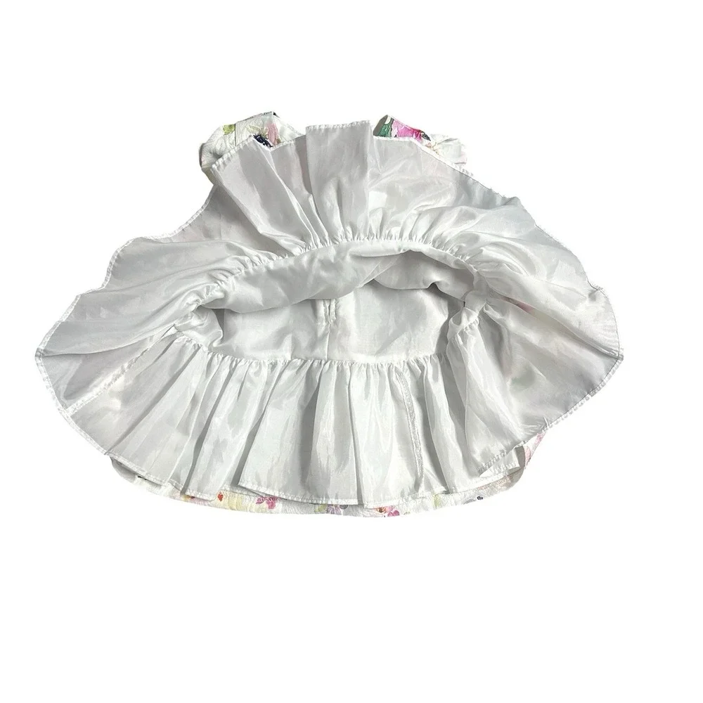 Bonnie Baby Girls Dress Floral Spring Summer 12 Months ‎ Bow Lined Textured Zip